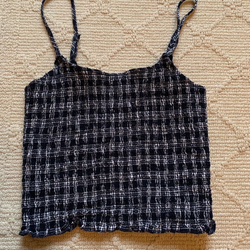 Brandy Melville Blue Checkered Tank Top